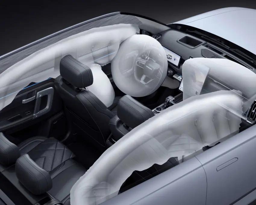 AIRBAGS-JAECCO-7 Probamos el JAECOO 7 SHS: el SUV híbrido enchufable que quiere sacudir el segmento