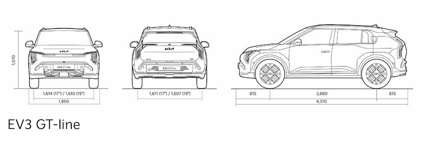 Kia-EV3-medidas Prueba Kia EV3 GT-Line 2025 — El SUV eléctrico compacto que acerca el futuro: 81,4 kWh, hasta 563 km WLTP y diseño rompedor