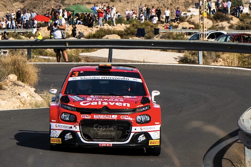 Alberto Ordóñez pilotando el Citroën C3 Rally2 del Citroën Rally Team en el Rally Costa de Almería 2025.